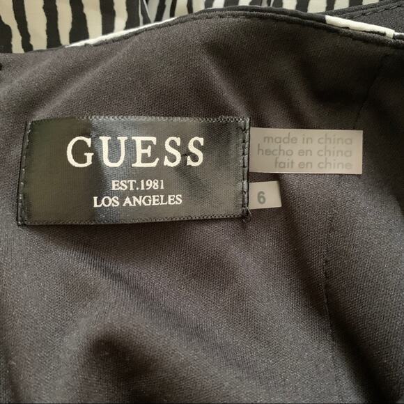 Guess Mini Dress Black White Cutout High Neck Sleeveless Mini Dress Size 6 - Picture 8 of 12